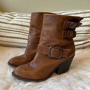 Lucky Brand Brown Leather Heeled Slouch Boot 8.5
